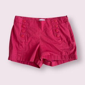 ANTIBE BLANC Red Button Front Shorts Size US 8